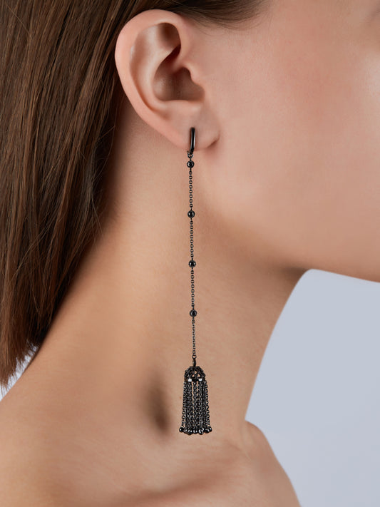 Cercei Crystal Tassel Black