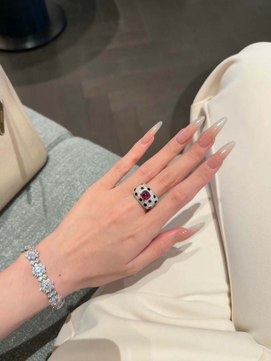 Inel Crimson Royal Cube