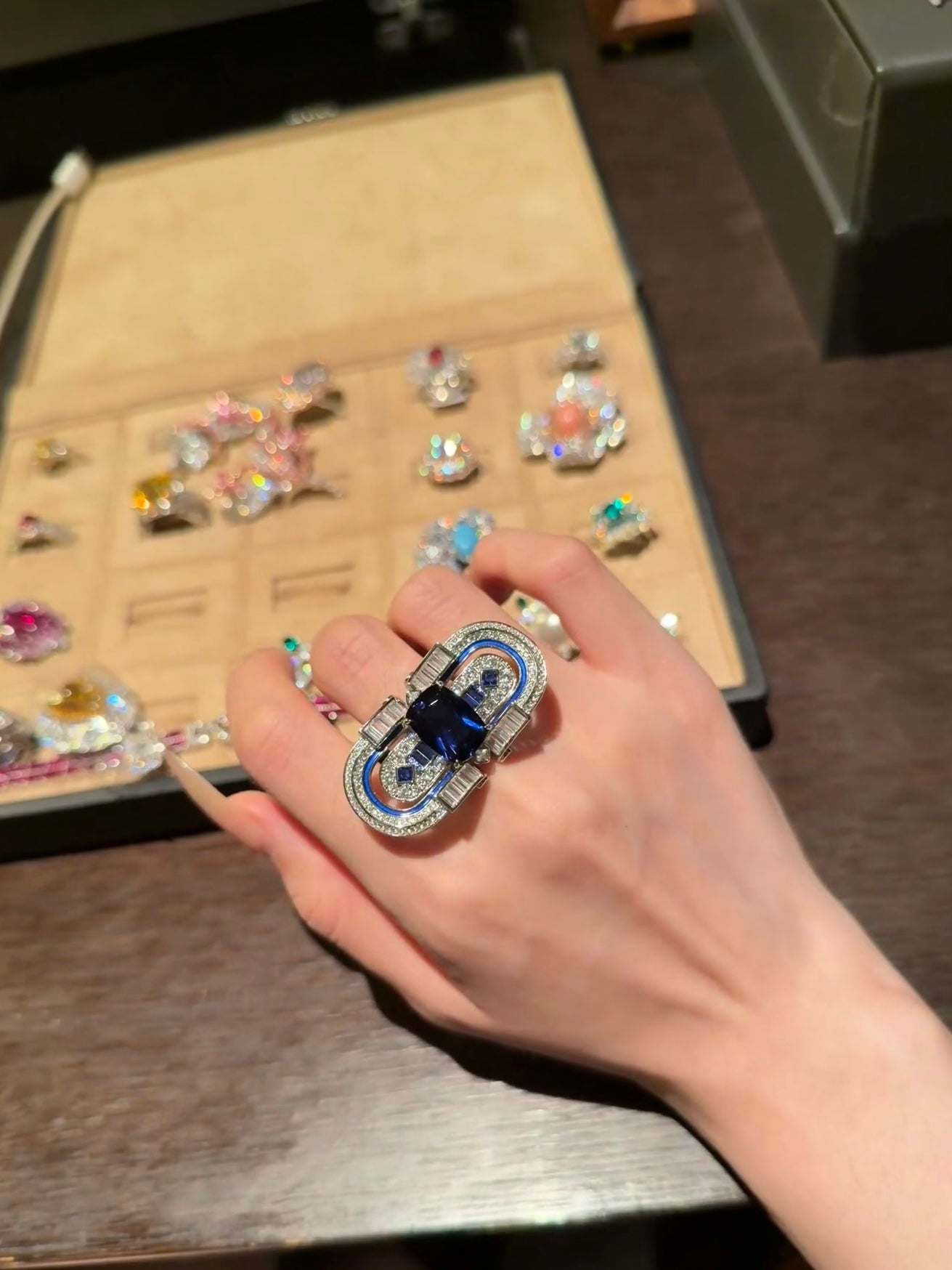 Inel Sapphire Art Deco Crown