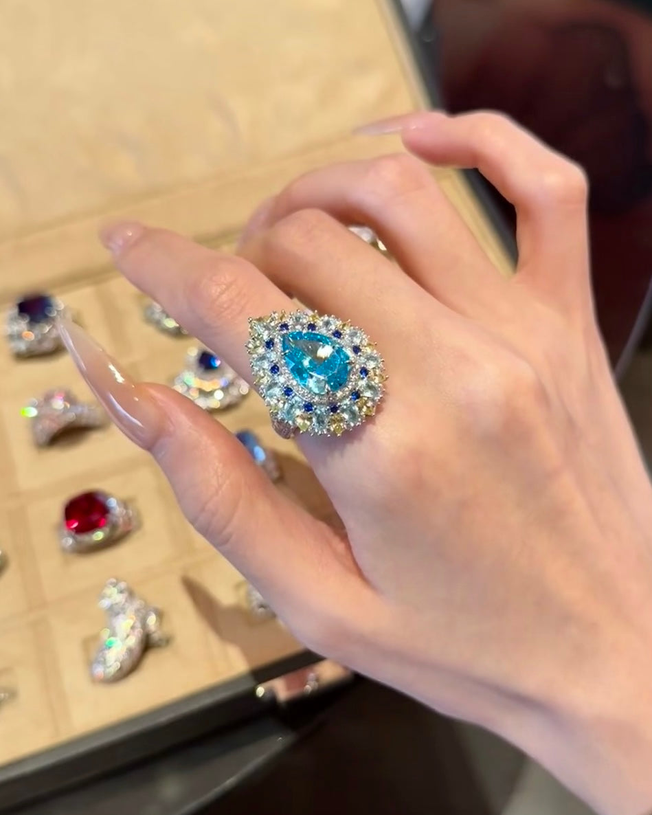 Inel Azure Imperial Bloom