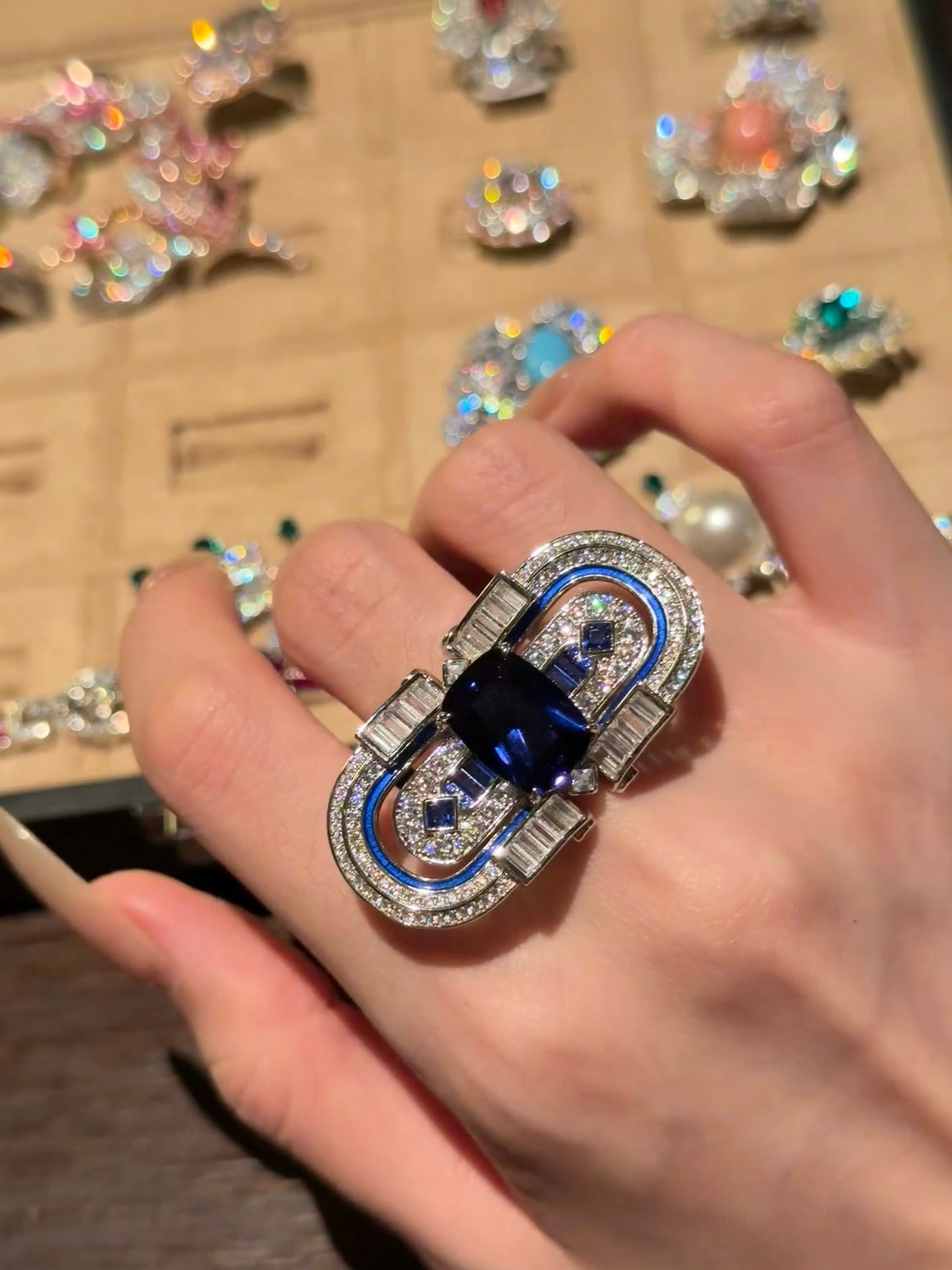 Inel Sapphire Art Deco Crown