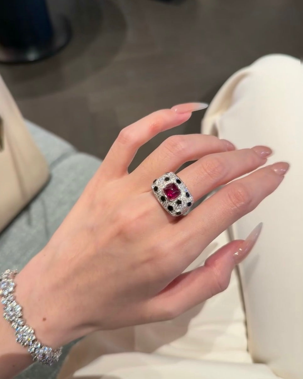 Inel Crimson Royal Cube