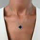 Colier Aura Black Onyx Clover
