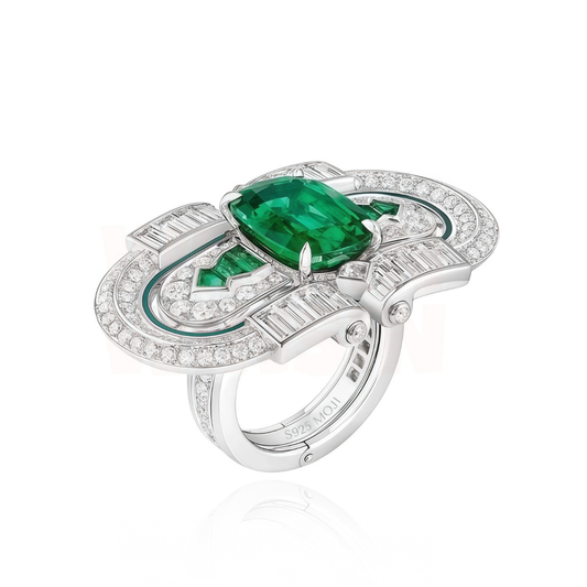 Inel Emerald Art Deco Crown