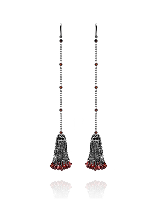 Cercei Crystal Tassel Black Red