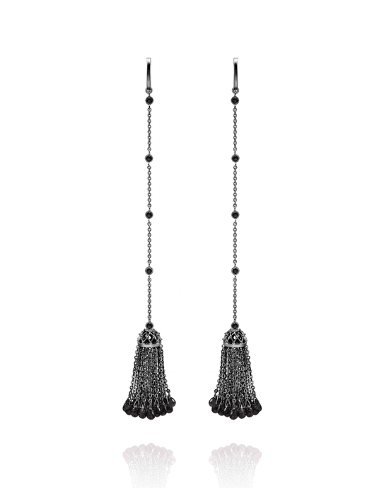 Cercei Crystal Tassel Black