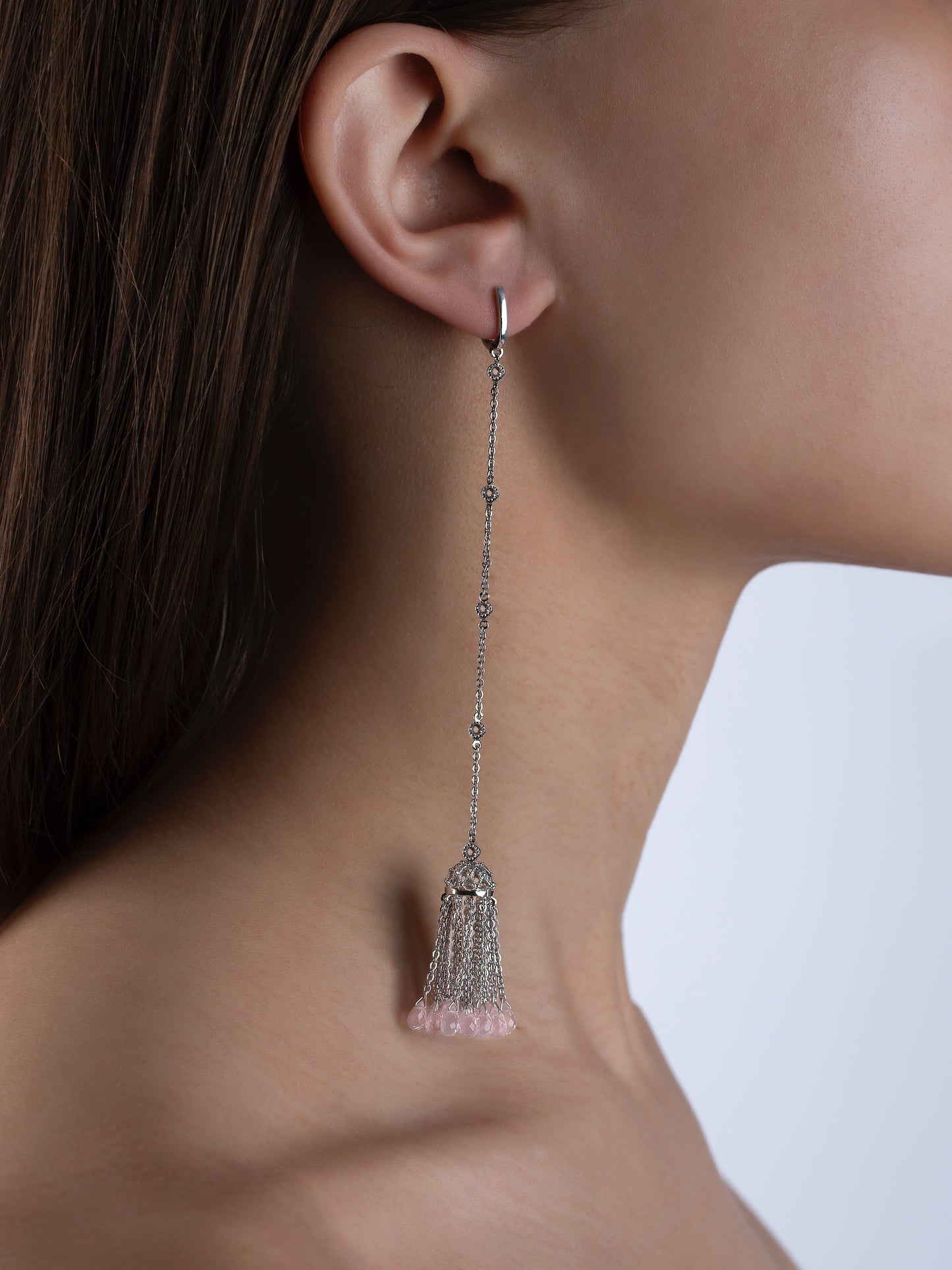 Cercei Crystal Tassel Pink