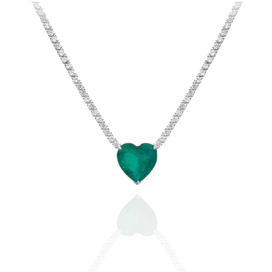 Classicharms Heart Shaped Zirconia Tennis Choker Necklace | Hawthorn Mall